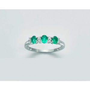 ANELLO MILUNA SMERALDO E DIAMANTI In Oro Bianco 18 KT 750%/1000 LID3423 - 1