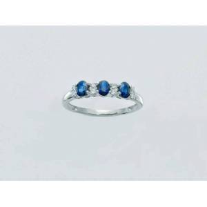 ANELLO MILUNA ZAFFIRO E DIAMANTI In Oro Bianco 18 KT 750%/1000 LID3424 - 1