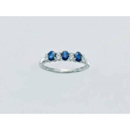 ANELLO MILUNA ZAFFIRO E DIAMANTI In Oro Bianco 18 KT 750%/1000 LID3424 - 1