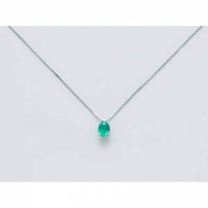 COLLANA MILUNA SMERALDO In Oro Bianco 18 KT 750%/1000 CLD4273 - 1