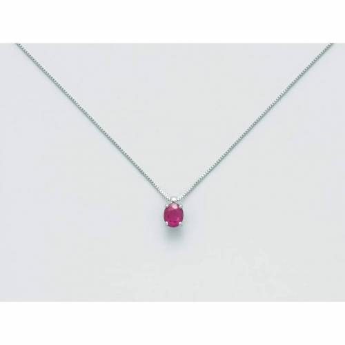 COLLANA MILUNA RUBINO In Oro Bianco 18 KT 750%/1000 CLD4275 - 1