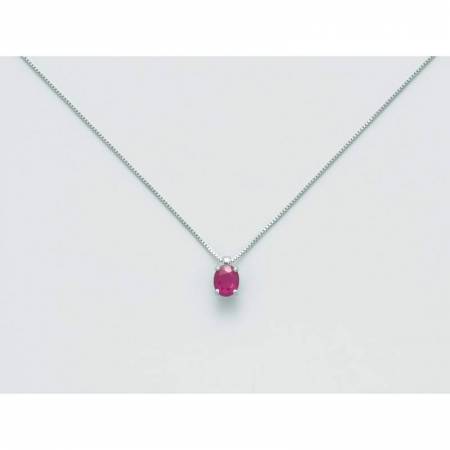 COLLANA MILUNA RUBINO In Oro Bianco 18 KT 750%/1000 CLD4275 - 1