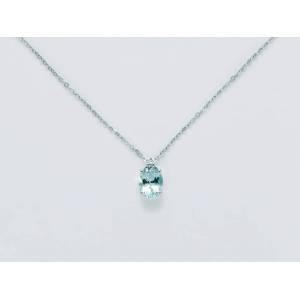 COLLANA MILUNA ACQUAMARINA E DIAMANTE In Oro Bianco 18 KT 750%/1000 CLD4284 - 1