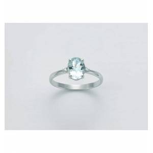 ANELLO MILUNA ACQUAMARINA E DIAMANTI Oro Bianco 18 KT 750%/1000 LID3427 - 1