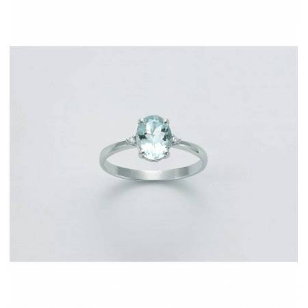 ANELLO MILUNA ACQUAMARINA E DIAMANTI Oro Bianco 18 KT 750%/1000 LID3427 - 1