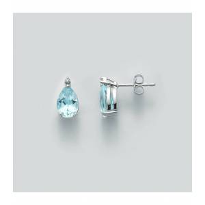 ORECCHINI MILUNA ACQUAMARINA E DIAMANTI In Oro Bianco 18 KT 750%/1000 ERD2492 - 1