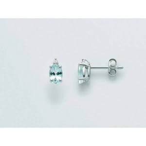 ORECCHINI MILUNA ACQUAMARINA E DIAMANTI In Oro Bianco 18 KT 750%/1000 ERD2521 - 1