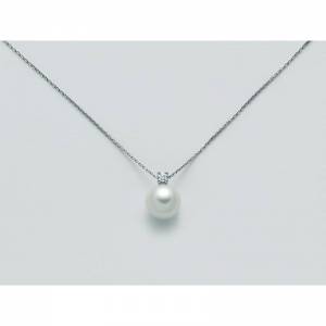 COLLANA MILUNA PERLA E DIAMANTE In Oro 18 Karati 750%/1000 PCL3933 - 1