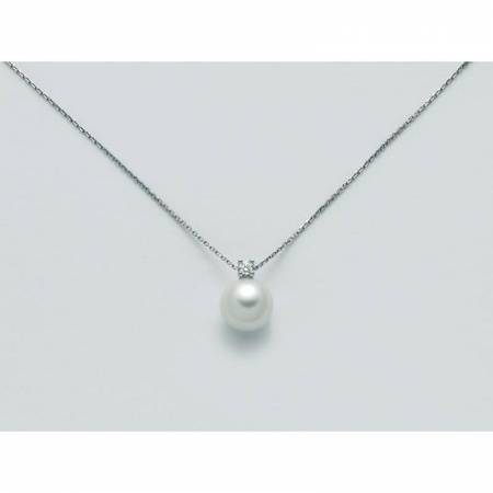 COLLANA MILUNA PERLA E DIAMANTE In Oro 18 Karati 750%/1000 PCL5499 - 1