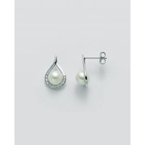 ORECCHINI MILUNA PERLE E DIAMANTI In Oro 9 Karati 375%/1000 PER2206VX - 1