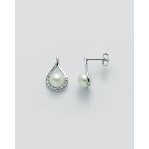 ORECCHINI MILUNA PERLE E DIAMANTI In Oro 9 Karati 375%/1000 PER2206VX - 1