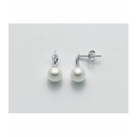 ORECCHINI MILUNA PERLE E DIAMANTI In Oro 18 Karati 750%/1000 PER2284 - 1