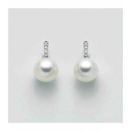 ORECCHINI MILUNA PERLE E DIAMANTI In Oro 18 Karati 750%/1000 PER2304 - 1