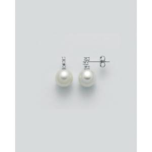 ORECCHINI MILUNA PERLE E DIAMANTI In Oro 18 Karati 750%/1000 PER2313 - 1