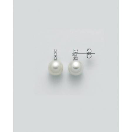 ORECCHINI MILUNA PERLE E DIAMANTI In Oro 18 Karati 750%/1000 PER2313 - 1