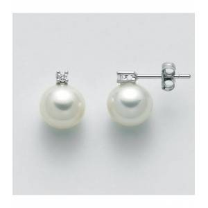 ORECCHINI MILUNA PERLE E DIAMANTI In Oro 18 Karati 750%/1000 PER2302 - 1
