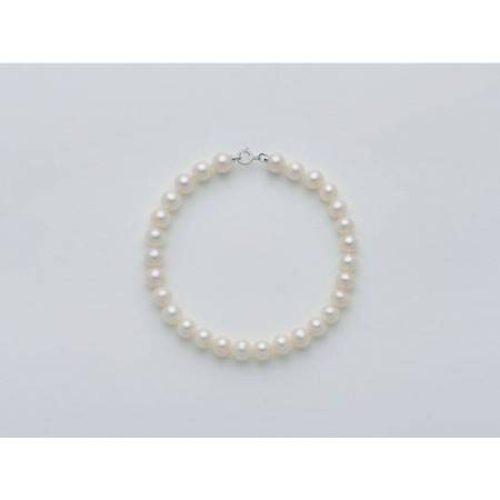 BRACCIALE DI PERLE MILUNA 5-5,5 Con Chiusura In ORO BIANCO 18 KT PBR2215 - 1