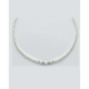 COLLANA DI PERLE MILUNA Con SFERE Diamantate Chiusura ORO BIANCO 18 KT PCL4679V - 1