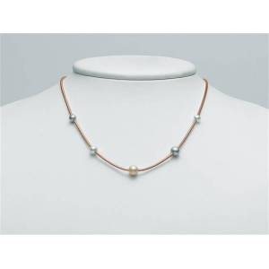 COLLANA DI PERLE MILUNA COLLEZIONE MISS ITALIA IN ARGENTO ROSATO E PERLE MULTICOLOR 925% PCL5624R - 1