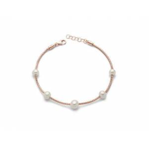 BRACCIALE DI PERLE MILUNA COLLEZIONE MISS ITALIA IN ARGENTO ROSATO 925% PBR2830R - 1