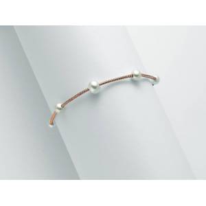 BRACCIALE DI PERLE MILUNA COLLEZIONE MISS ITALIA IN ARGENTO ROSATO 925% PBR2830R - 1 2