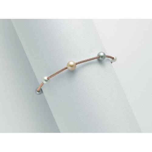 BRACCIALE DI PERLE MILUNA COLLEZIONE MISS ITALIA IN ARGENTO ROSATO 925% PBR2831R - 2