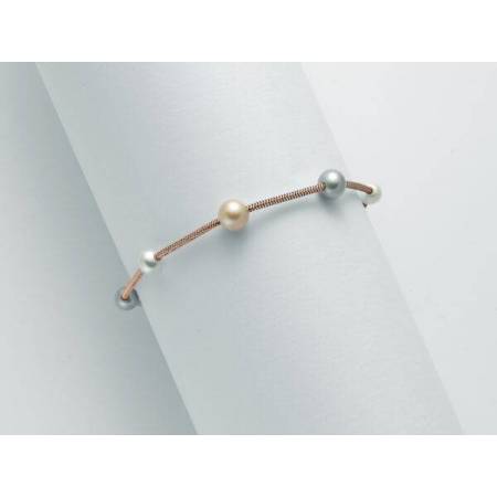 BRACCIALE DI PERLE MILUNA COLLEZIONE MISS ITALIA IN ARGENTO ROSATO 925% PBR2831R - 2