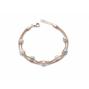 BRACCIALE DI PERLE MILUNA COLLEZIONE MISS ITALIA IN ARGENTO ROSATO 925% PBR2935R - 1