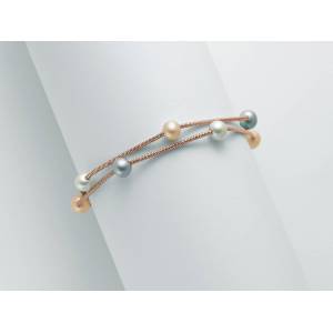 BRACCIALE DI PERLE MILUNA COLLEZIONE MISS ITALIA IN ARGENTO ROSATO 925% PBR2935R - 1 2