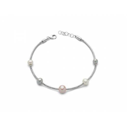 BRACCIALE DI PERLE MILUNA COLLEZIONE MISS ITALIA IN ARGENTO 925% PERLE MULTICOLOR PBR2831 - 1
