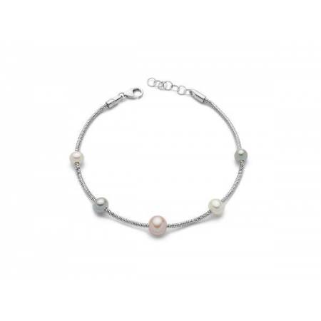 BRACCIALE DI PERLE MILUNA COLLEZIONE MISS ITALIA IN ARGENTO 925% PERLE MULTICOLOR PBR2831 - 1