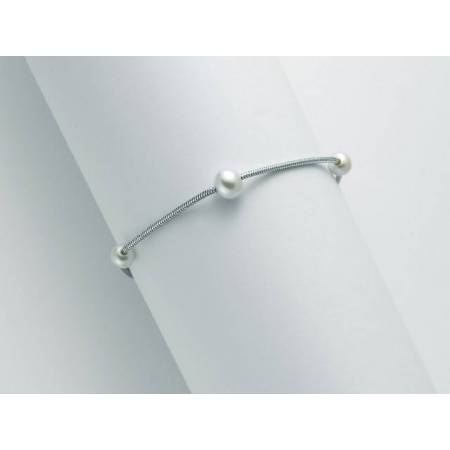 BRACCIALE DI PERLE MILUNA COLLEZIONE MISS ITALIA IN ARGENTO 925% PBR2829 - 2