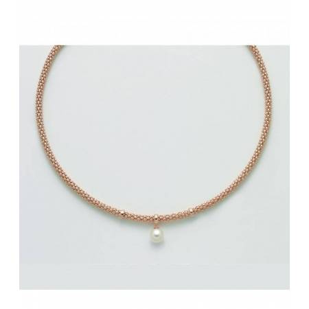 COLLANA CON PERLA MILUNA COLLEZIONE MISS ITALIA IN ARGENTO ROSATO 925% PCL5833R - 1