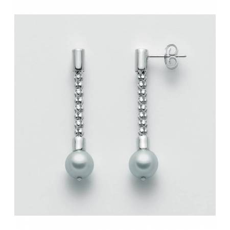 ORECCHINI DI PERLE MILUNA COLLEZIONE MISS ITALIA IN ARGENTO 925% PER2410 - 1