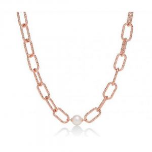 COLLANA CON PERLA MILUNA COLLEZIONE MISS ITALIA IN ARGENTO ROSATO 925% PCL6070R - 1