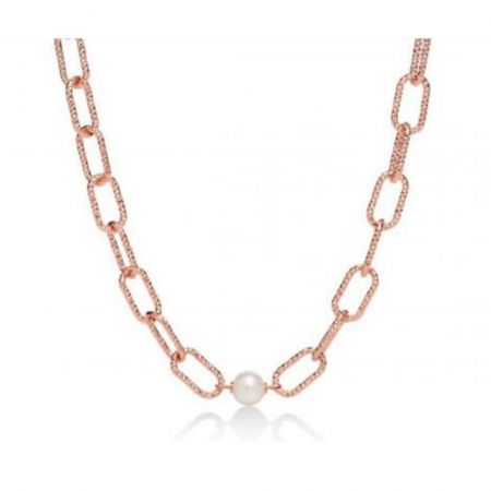 COLLANA CON PERLA MILUNA COLLEZIONE MISS ITALIA IN ARGENTO ROSATO 925% PCL6070R - 1