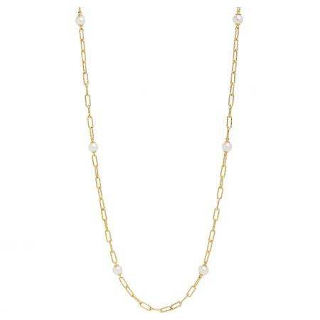 COLLANA DI PERLE LUNGA MILUNA COLLEZIONE MISS ITALIA IN ARGENTO DORATO 925% PCL6073G - 1