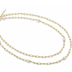 COLLANA DI PERLE LUNGA MILUNA COLLEZIONE MISS ITALIA IN ARGENTO DORATO 925% PCL6073G - 1 2