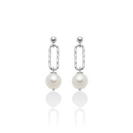 ORECCHINI DI PERLE MILUNA COLLEZIONE MISS ITALIA IN ARGENTO 925% PER2513B - 1