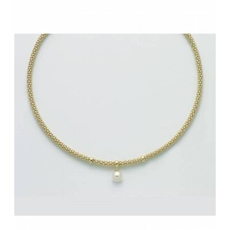 COLLANA CON PERLA MILUNA COLLEZIONE MISS ITALIA IN ARGENTO DORATO 925% PCL5833G - 1