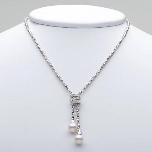 COLLANA CON PERLE MILUNA IN ARGENTO 925% E TOPAZI PCL6061 - 1