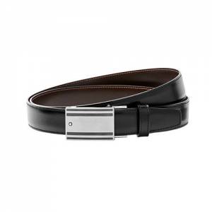 CINTURA MONTBLANC 115478 Uomo Pelle Doppio Colore NERO MARRONE Reversibile Belt - 1