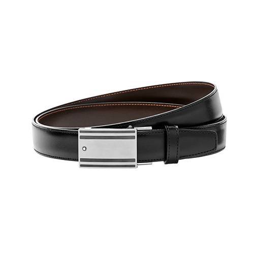 CINTURA MONTBLANC 115478 Uomo Pelle Doppio Colore NERO MARRONE Reversibile Belt - 1