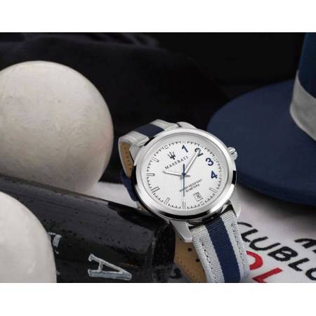 OROLOGIO MASERATI Donna Polso ROYALE Acciaio Nylon DATARIO Grey Blue R8851137503 - 3