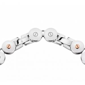 BRACCIALE MASERATI Uomo ACCIAIO Argento Oro Rosa JEWELS Maglia Catena JM419ARZ03 - 1 2