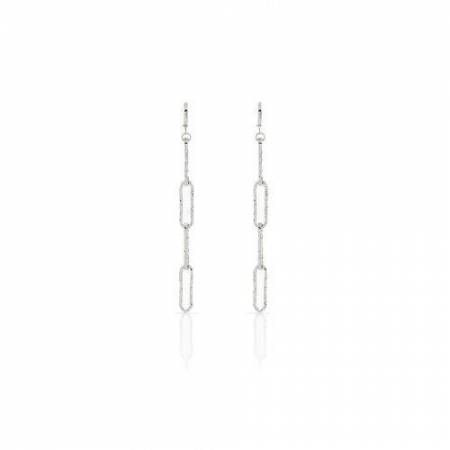 ORECCHINI UNOAERRE Donna Catena Paper Clip Pendenti Argento 925 BRONZO Argentato - 1