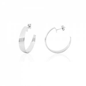 ORECCHINI UNOAERRE Donna SEMI-CERCHIO Comma Placcato In Argento BRONZO Argentato - 1