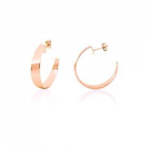 ORECCHINI UNOAERRE Donna SEMI-CERCHIO Comma Placcato Oro Rosa 24KT BRONZO Rosato - 1
