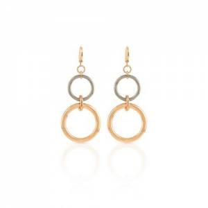 ORECCHINI UNOAERRE Donna Pendenti Catena Lipari Oro 24K Rutenio BRONZO Rosa Nero - 1