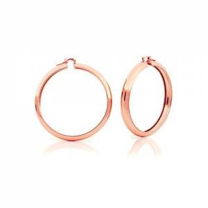 ORECCHINI UNOAERRE Donna CERCHI Placcato Oro Rosa 24 KT In BRONZO Rosato Lucido - 1